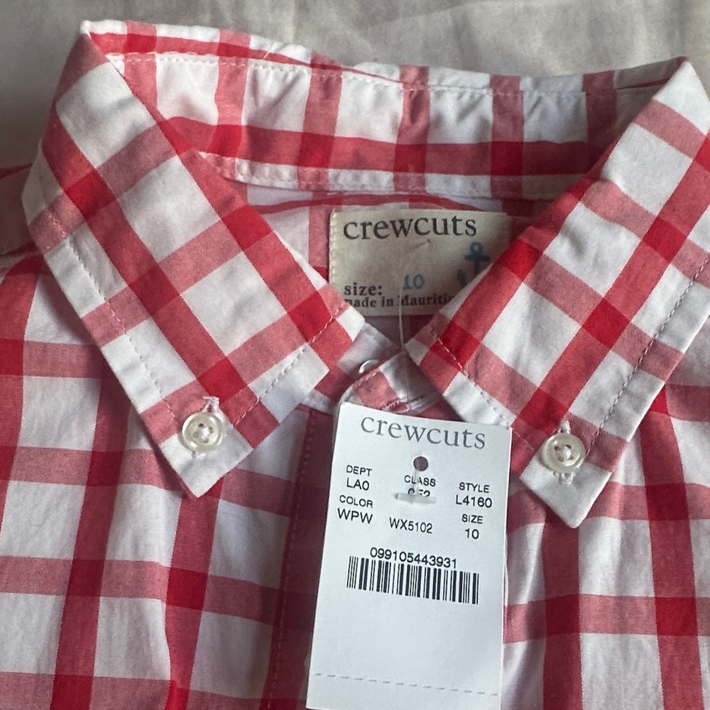 Crewcuts Men's Red Plaid Button Down Shirt